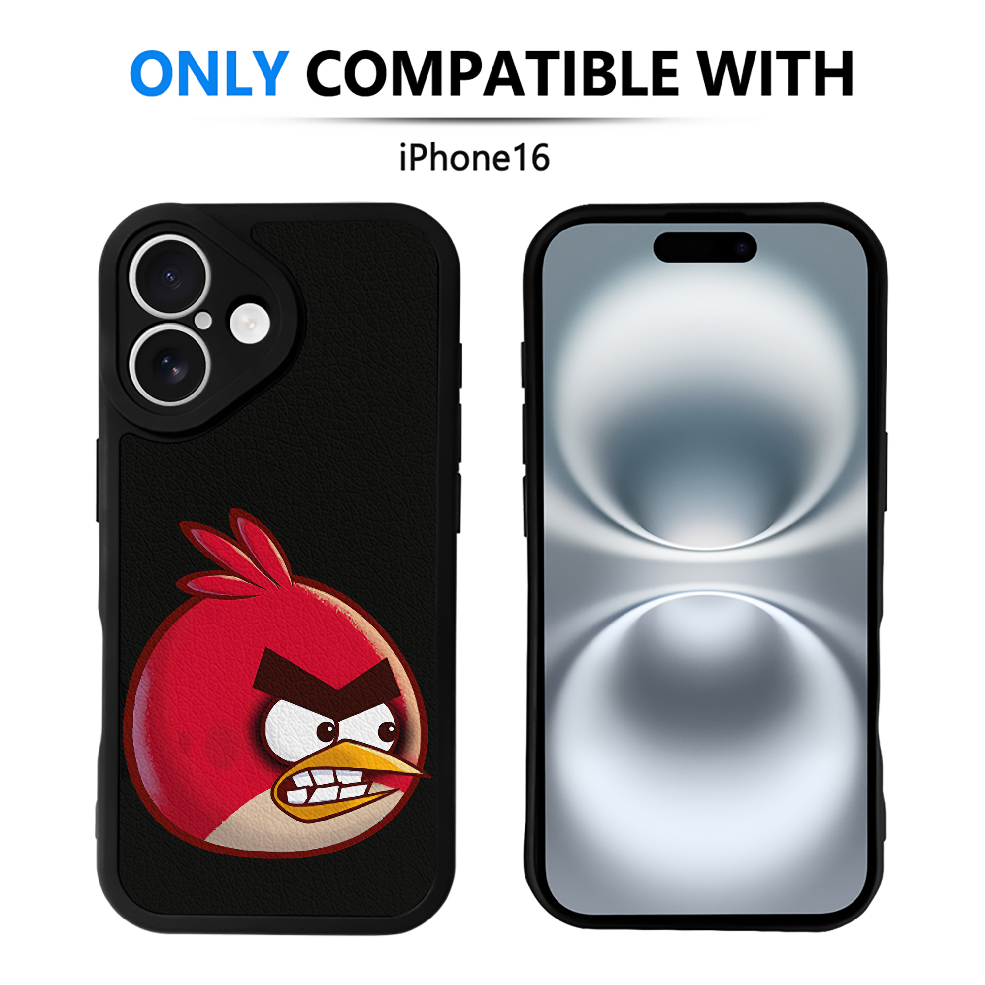 （画像用） Angry Birds アングリーバード 【iPhone 16シリーズ対応】シリコンスマホケース（レザー調） 材質：シリコン